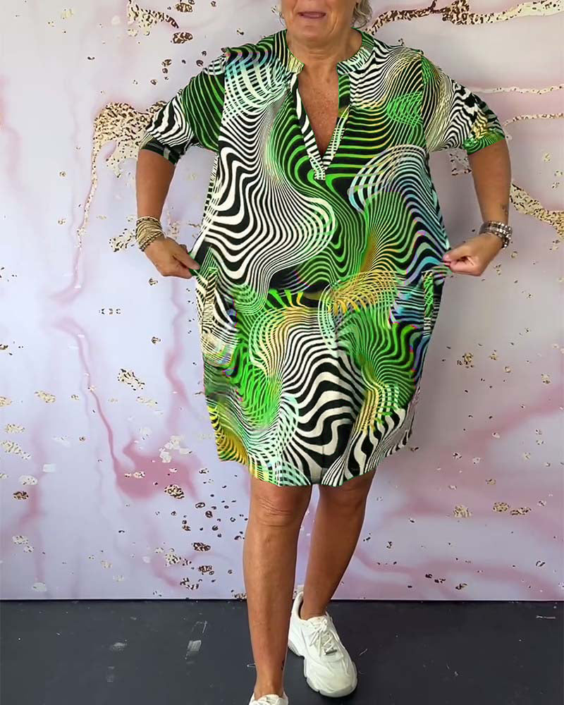 Elly Colorful V-neck Dress