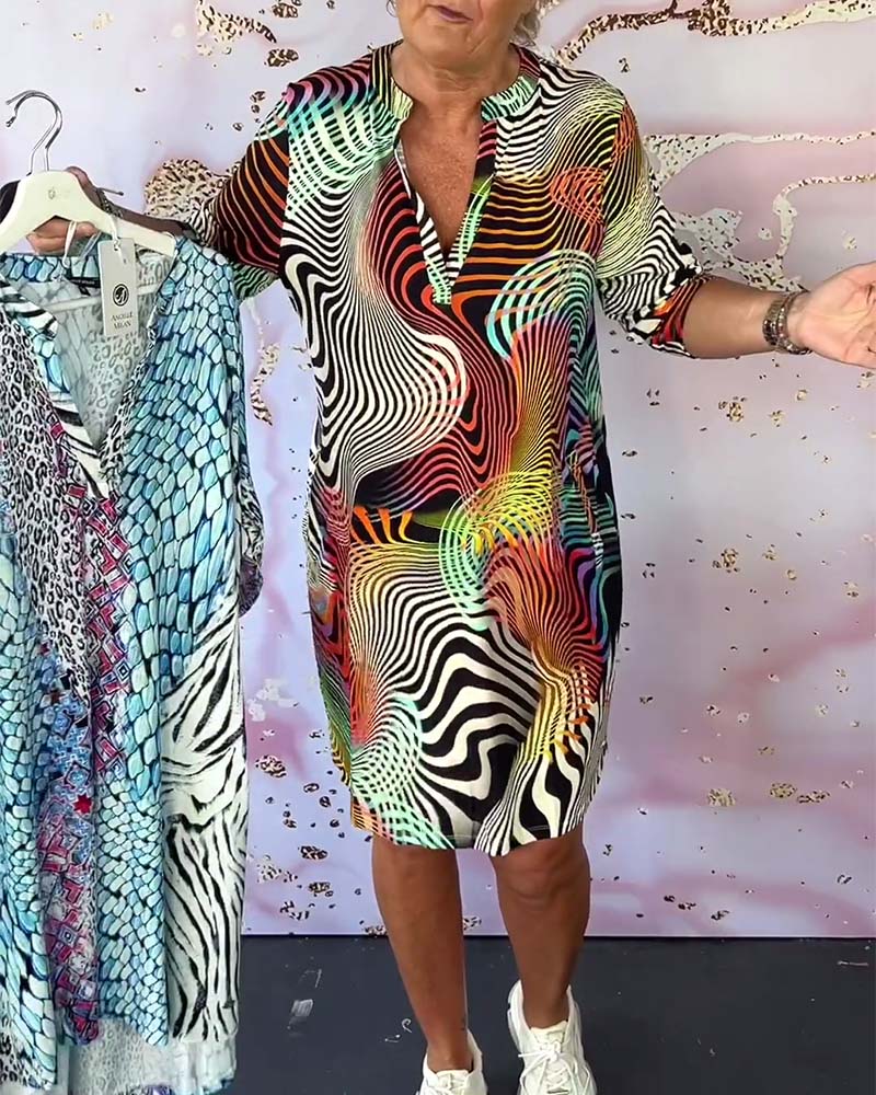 Elly Colorful V-neck Dress
